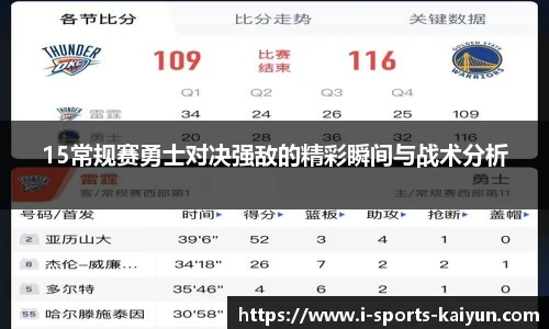 15常规赛勇士对决强敌的精彩瞬间与战术分析